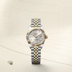 Lady-Datejust Oyster, 28 mm, Oystersteel und Gelbgold