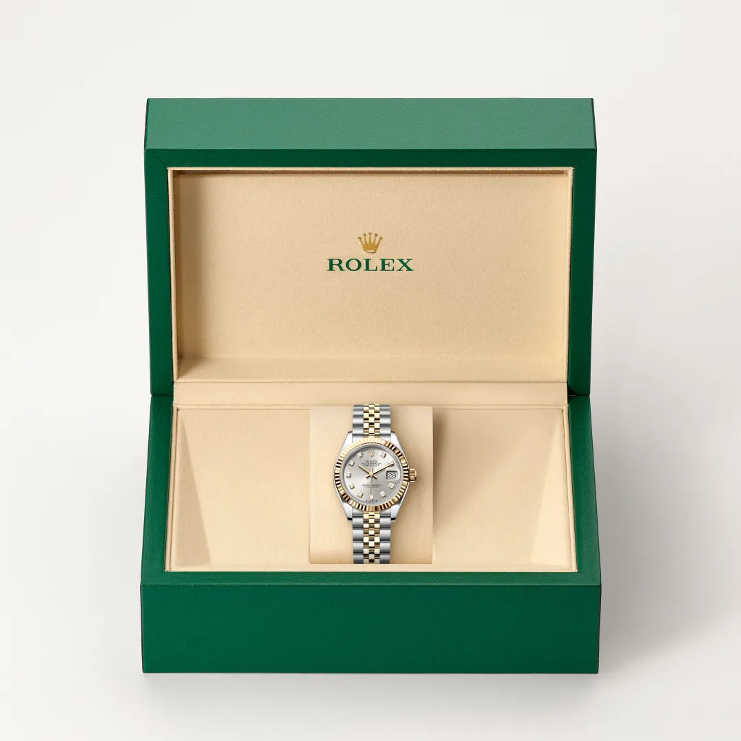 Lady-Datejust Oyster, 28 mm, Oystersteel und Gelbgold