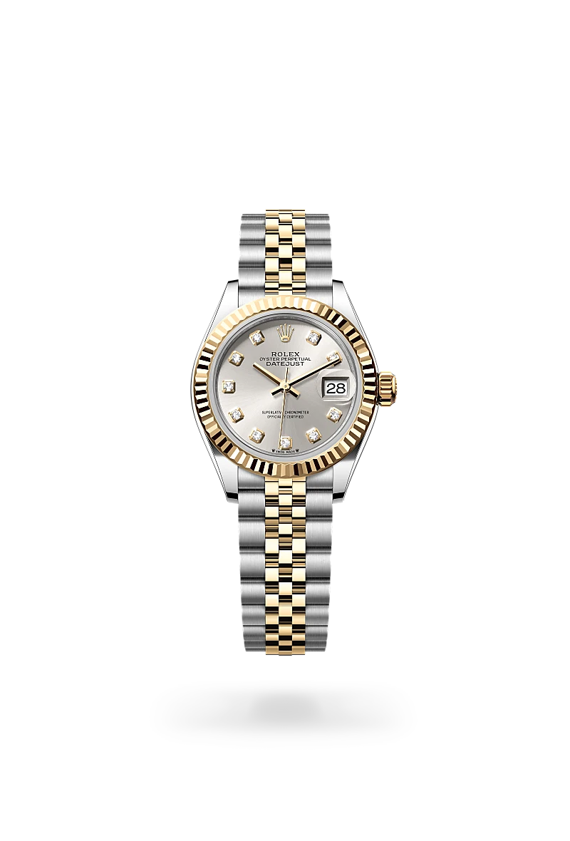 Lady-Datejust Oyster, 28 mm, Oystersteel und Gelbgold