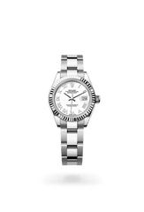 Lady-Datejust Oyster, 28 mm, acier Oystersteel et or gris